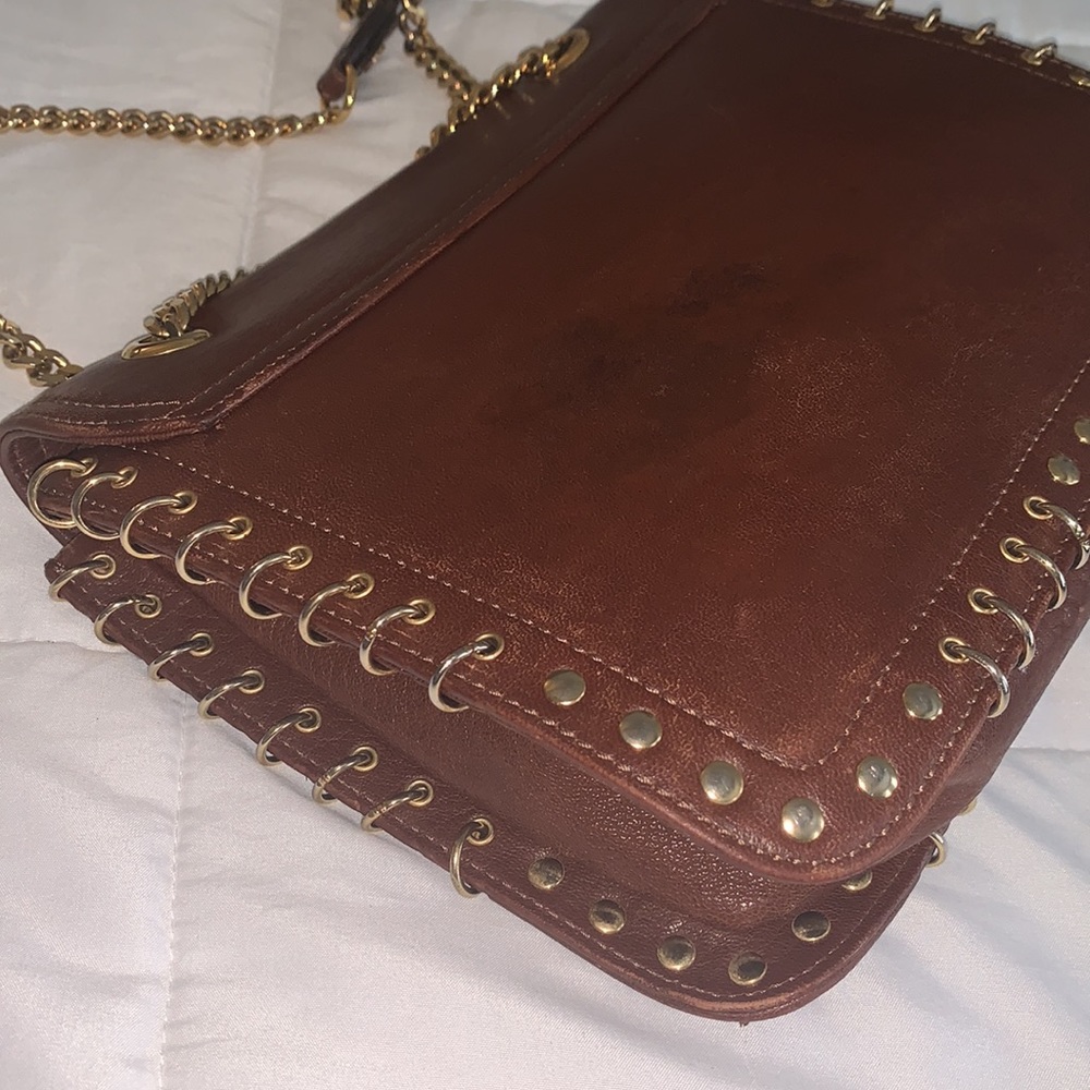 Emilio Pucci Brown Leather Shoulder Bag with Gold Chain. Vintage - Picture 14 of 16